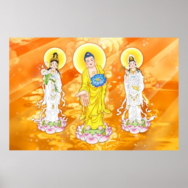 Amitabha Buddha and Bodhisattva Poster (Front)