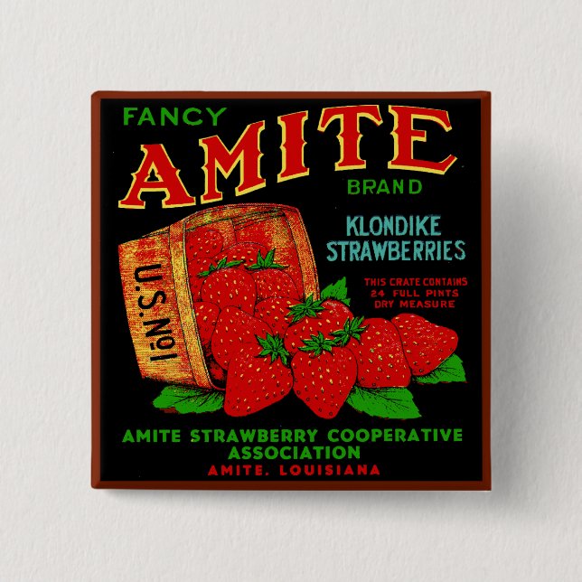 Amite Klondike Strawberries 15 Cm Square Badge (Front)