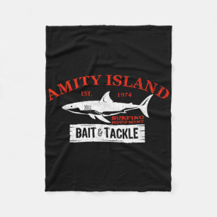Amity Island Bait And Tackle Retro Fishing Fleece Blanket