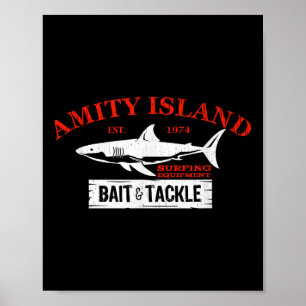Amity Island Bait And Tackle Retro Fishing Poster