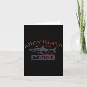 Amity Island Byit And Tackle Retro Fishing Card
