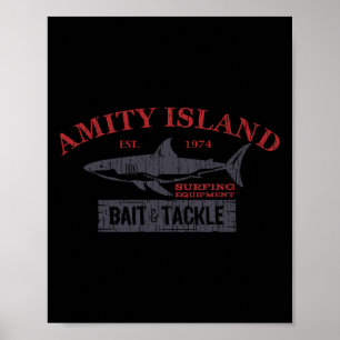 Amity Island Byit And Tackle Retro Fishing Poster