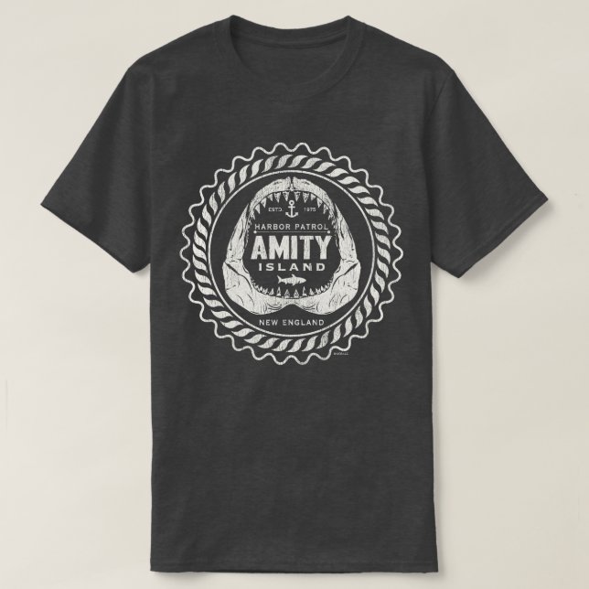 Amity Island Harbour Patrol Dks Worn T-Shirt (Design Front)