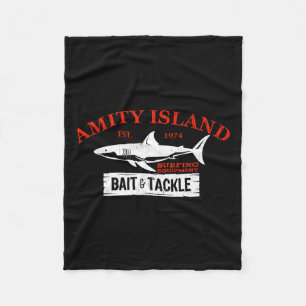 Amity Island It And Tackle Retro Fishing 1  Fleece Blanket