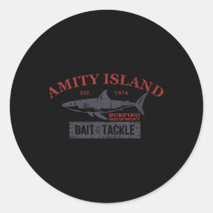 Amity Island It And Tackle Retro Fishing  Classic Round Sticker