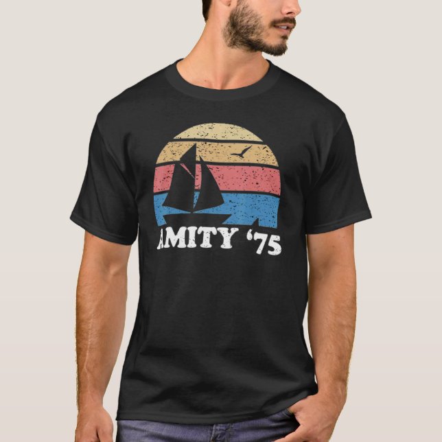 Amity- The Summer of Great White Shark -Jaws Class T-Shirt (Front)