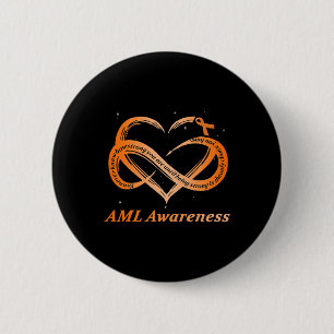 AML Warrior I'm Fine Acute Myeloid Leukaemia Aware 6 Cm Round Badge