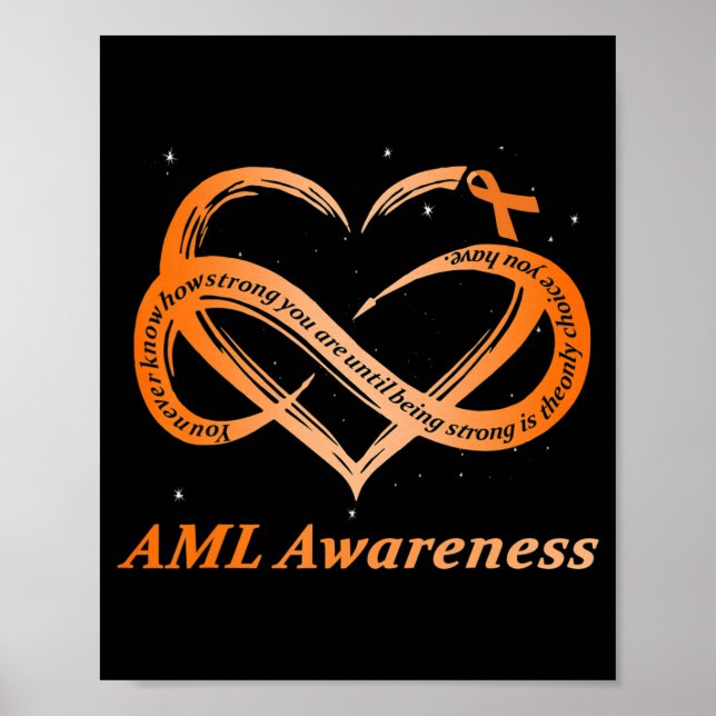 AML Warrior I'm Fine Acute Myeloid Leukaemia Aware Poster (Front)