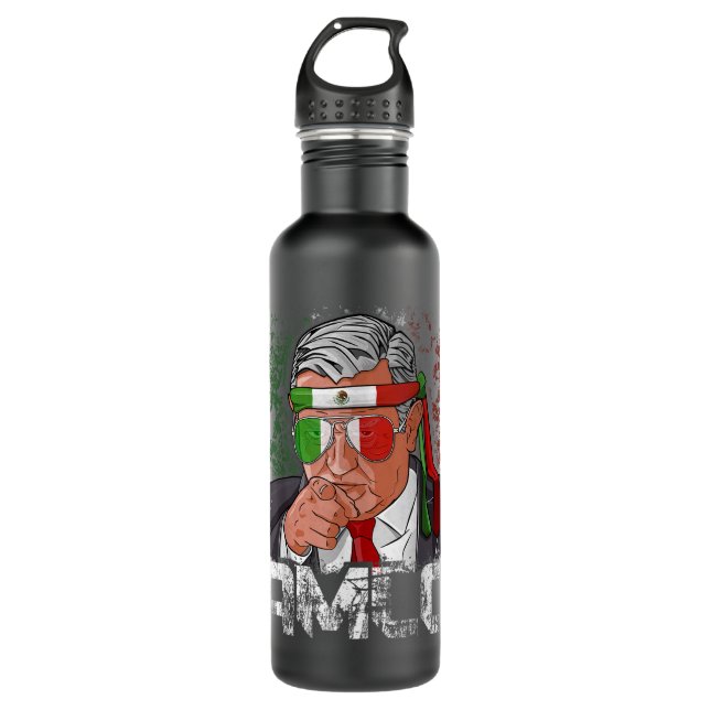 AMLO Presidente De Mexico Andres Manuel Lopez Obra 710 Ml Water Bottle (Front)