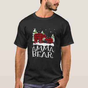 Amma Bear Family Matching Christmas Pyjamas Red Pl T-Shirt