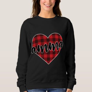 Amma Buffalo Plaid Heart Cosy Christmas Winter Pat Sweatshirt