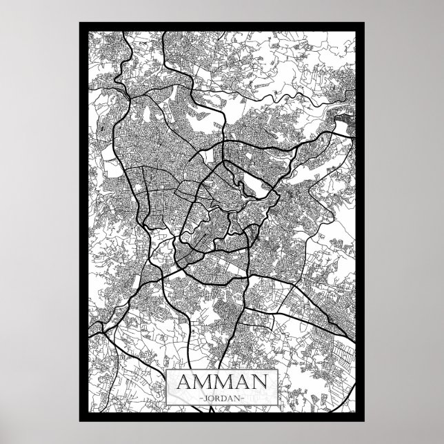 Amman Jordan City Map Poster (Front)
