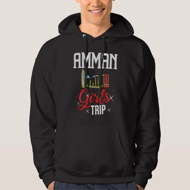 Amman Jordan City Trip Skyline Map Travel 1 Hoodie (Front)