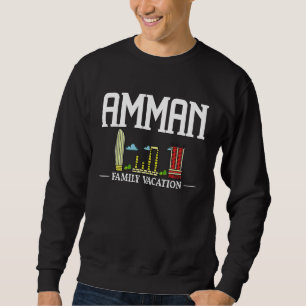 Amman Jordan City Trip Skyline Map Travel Sweatshirt
