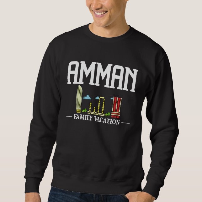 Amman Jordan City Trip Skyline Map Travel Sweatshirt (Front)