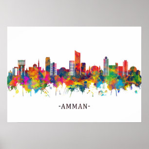 Amman Jordan Skyline Poster