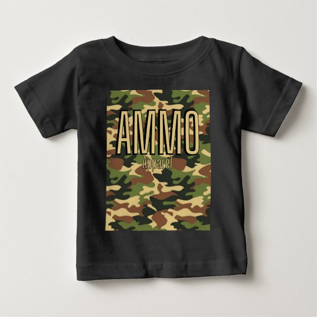 AMMO Apparel Classic Army Print Baby T-Shirt (Front)
