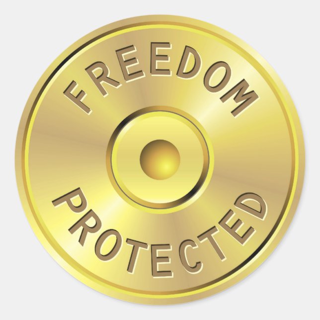 Ammo cartridge from a fired bullet, freedom classic round sticker (Front)