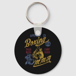 Ammon ID Boxing MMA USA Vintage Distressed Design Key Ring