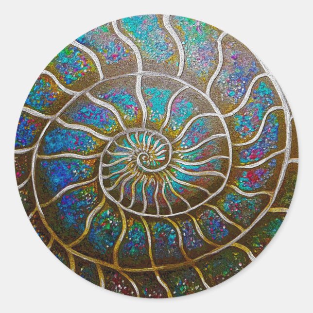 Ammonite Classic Round Sticker (Front)