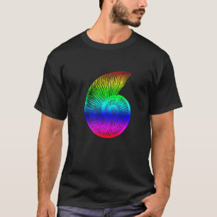 Ammonite Colourful Rainbow Fossil T-Shirt