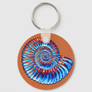 Ammonite fossil key ring