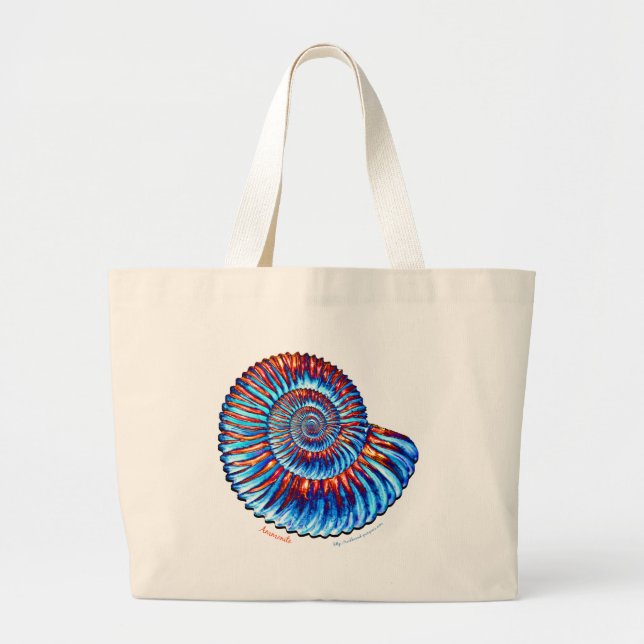 Ammonite fossil large tote bag (Front)
