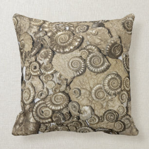 Ammonite fossil pillow, Jurassic coast, Dorset, UK Cushion