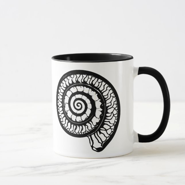 Ammonite Fossil - Spiral Seashell Mug (Right)