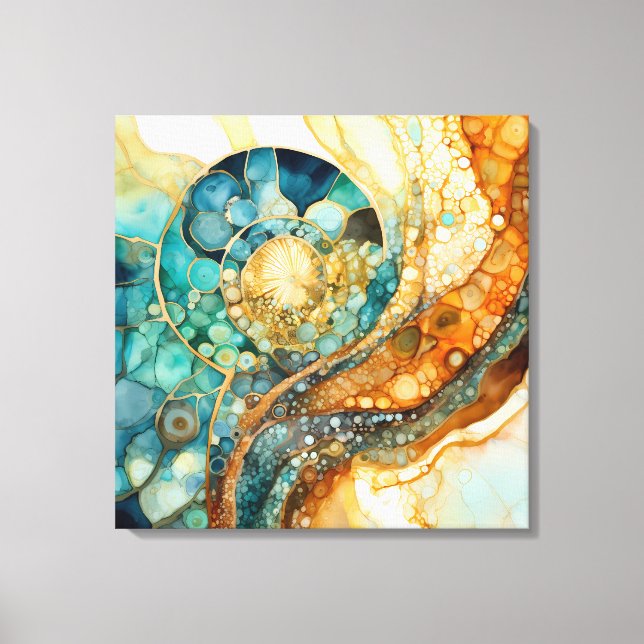 Ammonite Gem Fossil Canvas Art (Front)