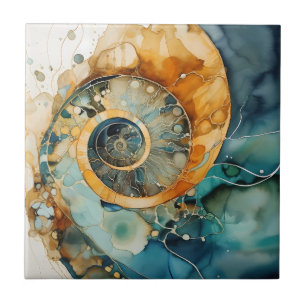 Ammonite Gem Fossil Tile