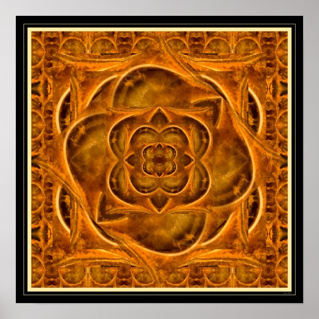 Ammonite II gemstone fractal art poster (Front)