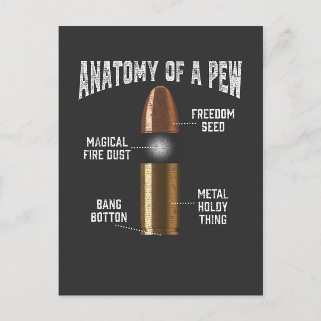 Ammunition Pew Anatomy Funny Gun Bullet Weapon Postcard (Front)