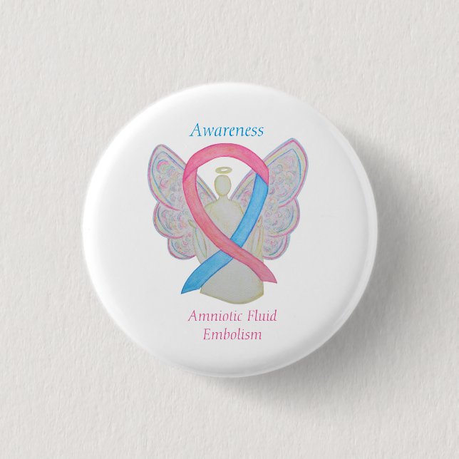 Amniotic Fluid Embolism Awareness Angel Ribbon Pin (Front)