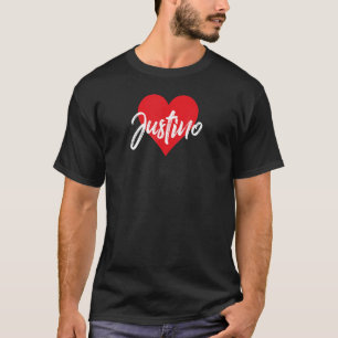 Amo A Justino Primer Nombre Yo Corazón T-Shirt