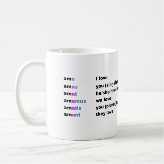 Amo, amas, amat... coffee mug