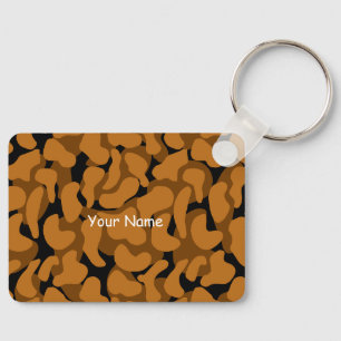 Amoeba Modern Organic Shapes Abstract Orange Key Ring