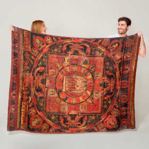 Amogapasha Mandala Thangka Fleece Blanket