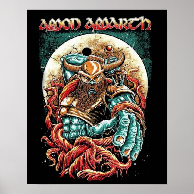 Amon Amarth Retro Faded-Style Typography Art Poster (Front)