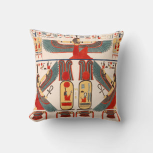 Amon Ra Blessings - Egyptian Tomb Hieroglyphics Cushion