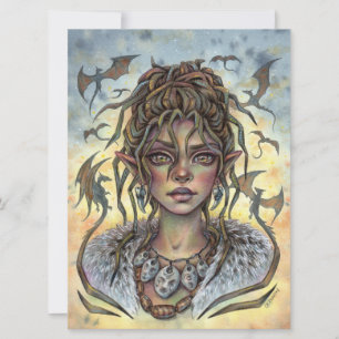 Among Dragons Fairy Elf Fantasy Woman Art Card
