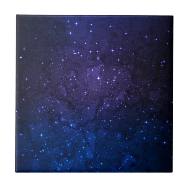 Among Stars in the Galaxy Ceramic Tile (Front)