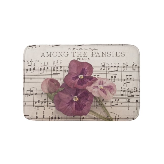 Among The Pansies Bath Mat (Front)