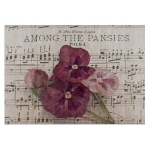 Among The Pansies Cutting Board