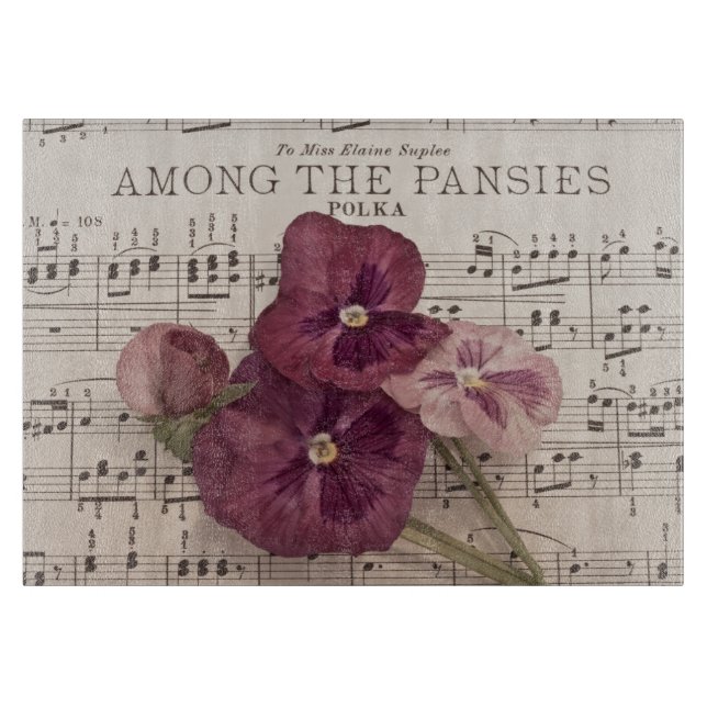 Among The Pansies Cutting Board (Front)