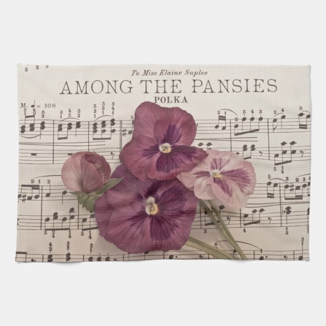 Among The Pansies Tea Towel (Horizontal)
