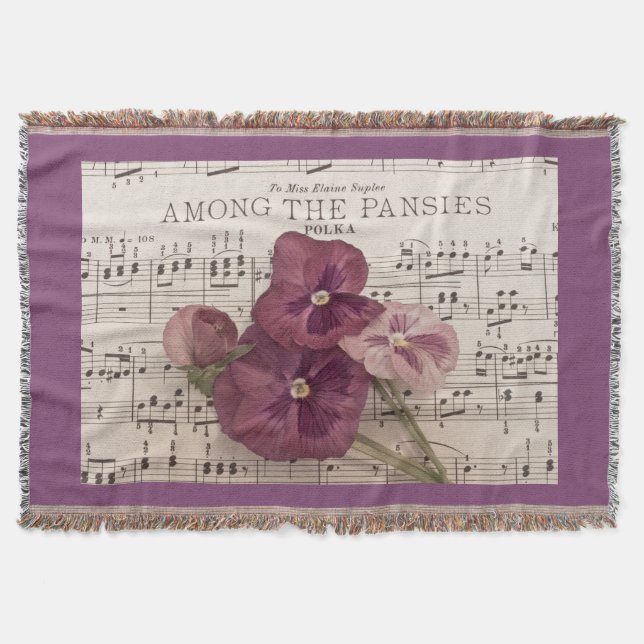 Among The Pansies Throw Blanket (Front)