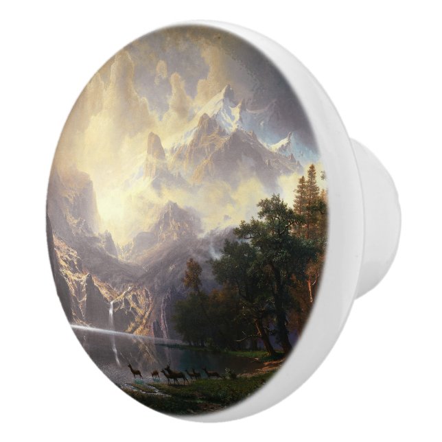 Among the Sierra Nevada, California, Bierstadt Art Ceramic Knob (Right)