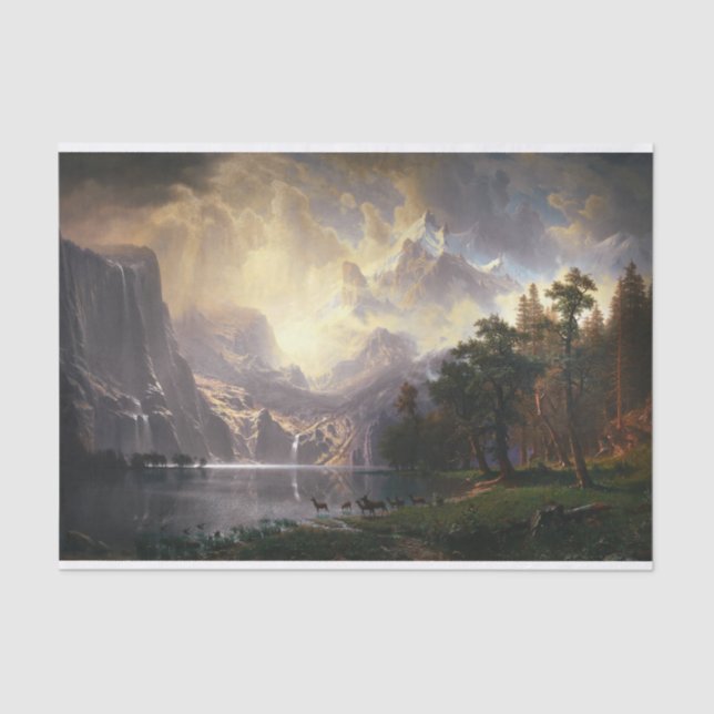 Among the Sierra Nevada, California, Bierstadt Art Tissue Paper (Front)