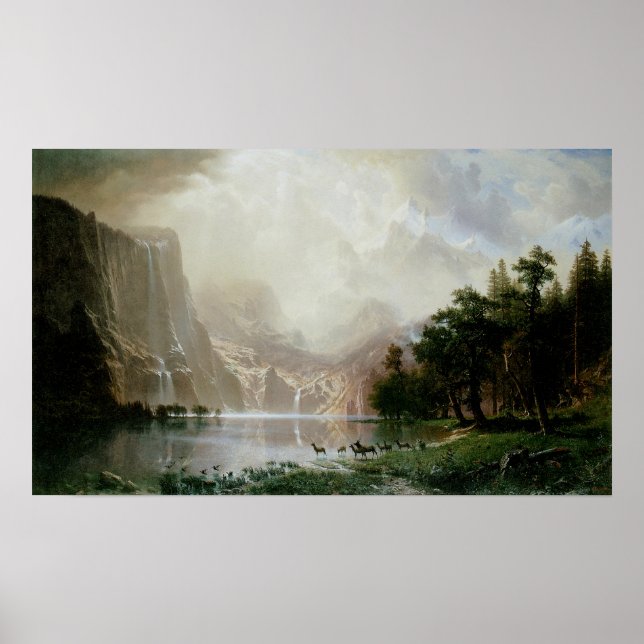 Among the Sierra Nevada Mountains by Bierstadt Poster (Front)